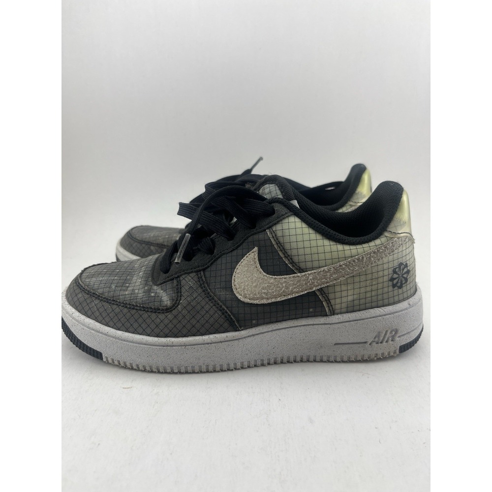 Nike Air Force 1 Low Crater GS Youth Size 6Y Black White Grid Sustainable